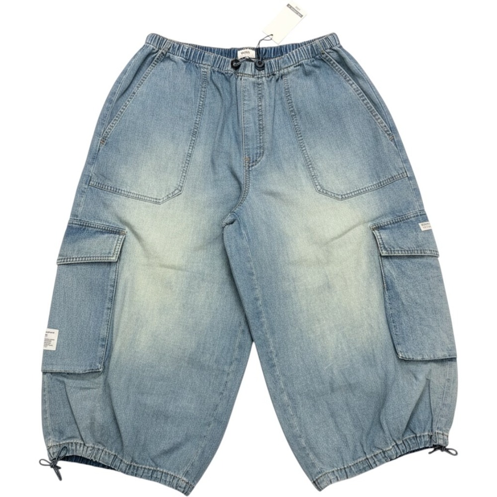 NWT Urban Outfitters BDG Baggy Denim Parachute Cargo Pants Light Wash Large L